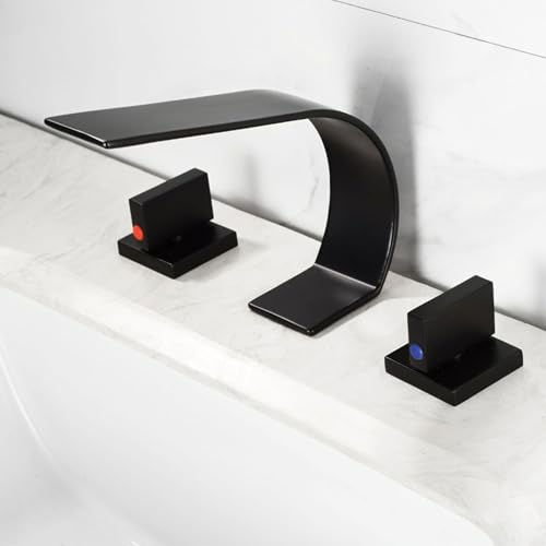 Mélangeur cascade lavabo salle de bain 3 trous avec double commande chrome - 2