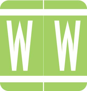 Doctor Stuff - File Folder Labels, Alphabet Letter W, VRE/GBS 8850 - VRAM Series Compatible Alpha Stickers, Green, 1.3" x 1.25", 250/Roll