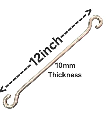 Image of Heavy Duty Stainless Steel Swing Hanging Rod 12 Inch | 10mm Thick Jhula Saliya | Rust Proof Ceiling Hook Extension Rod for Swing, Hammock, Chair, Balcony & Indoor Outdoor Use (Pack of 4(4, Silver)