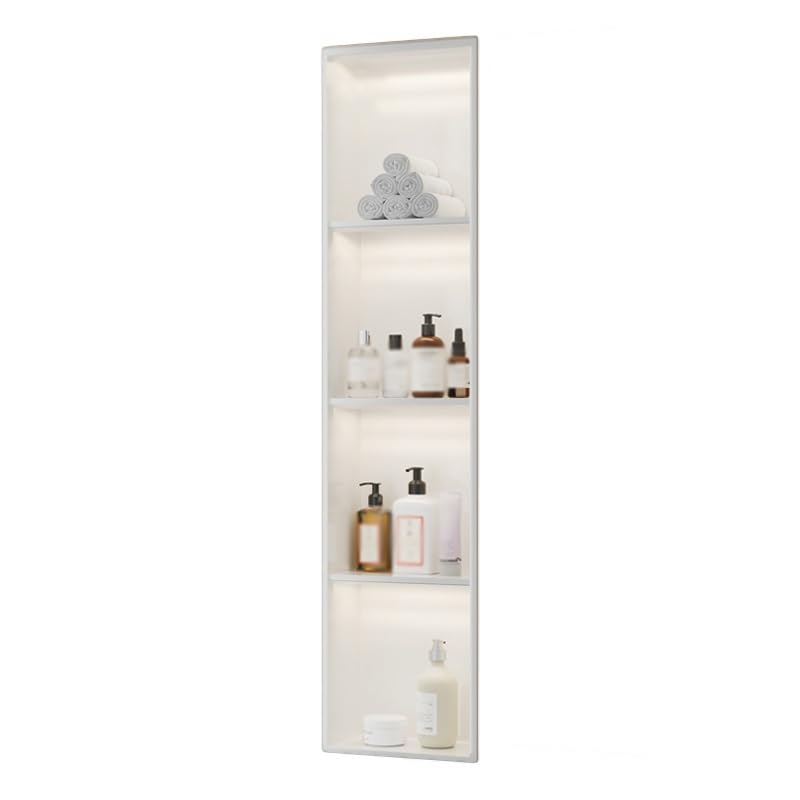 TBLOTYD Shower Niche with Light Stainless Steel Recessed Alcove Waterproof No Tile Needed Wall Mounted Organizer Caddy for