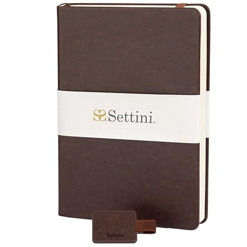 SETTINI Journal Notebook for Writing, Vegan Leather Hardcover Notebook - Pen loop, Back Pockets &...