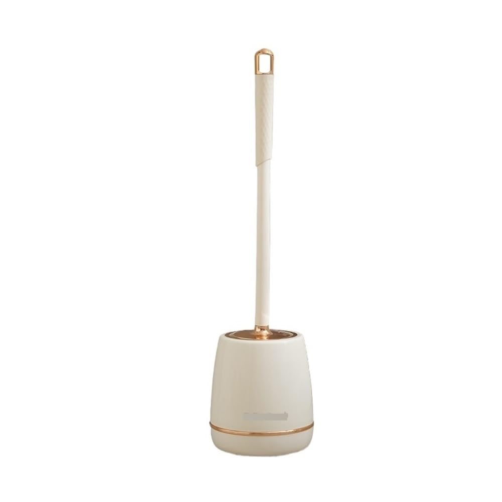 Toilet Brush Thickened Plastic Toilet Brush with Base for Home Bathroom Cleaning(Gold)