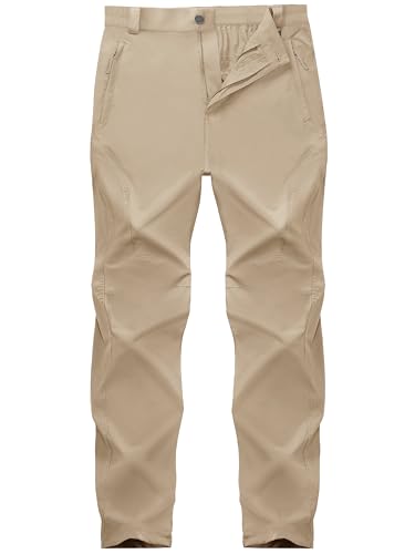 SEVEGO 30"/32"/34"/36"/38" Inseam Men's Tall Hiking Pants Quick Dry Outdoor Waterproof Golf Cargo Pants with 3 Pockets 34"，Khaki，XXL