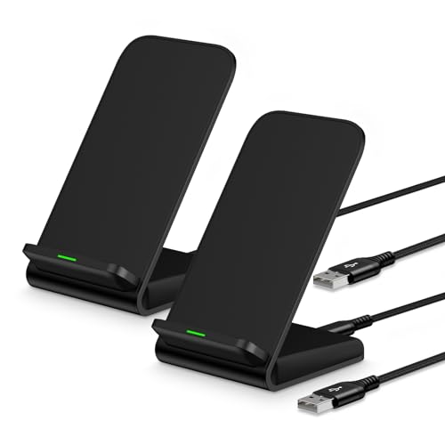 Samsung Wireless Charger Stand Fast Charging for Samsung Galaxy S24 Ultra S24 S23 S22 S21 S20, 2Pack 15W Android Wireless Charger Stand Fast Charging Station for Pixel 8a 8 Pro 7a 6, iPhone 15 Pro