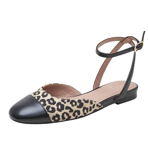 Linea Paolo - Delaney - Womens Leather Captoe Ankle Strap Ballet Flat