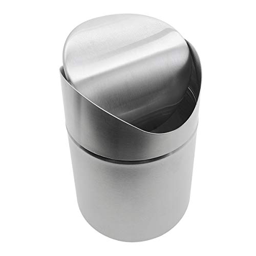 Saim Mini Trash Can for Desk with Lid Portable Travel Waste Bins Small