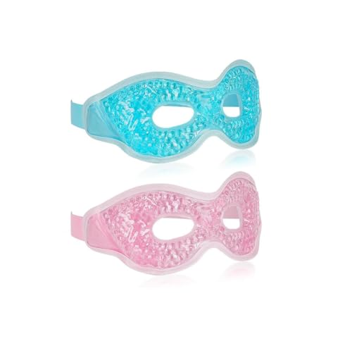 Máscara de ojos refrescante para ojos refrescante, máscara de gel para ojos, máscara refrescante para terapia de frío caliente, ojos hinchados y cansados, almohadillas de refrigeración reutilizables,