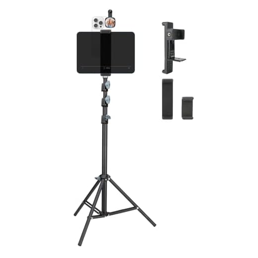 XIXAN Large Screen Teleprompter Holder for Tablet & Phone with 70.8" Tripod