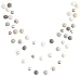 "Neutral Luxe" Handmade Felt Ball Garland by Sheep Farm Felt- White, Ivory, Cream, Gray, Gold and Silver Wool and Wood Felt Ball Metallic garland. 2.5 cm balls.