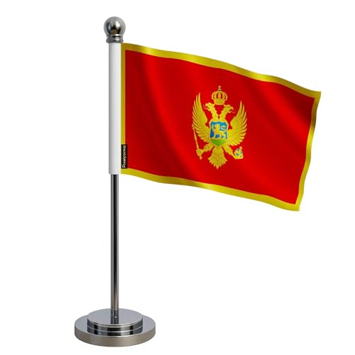 Drapeau bureau Monténégro de 14x21cm avec finitions précises