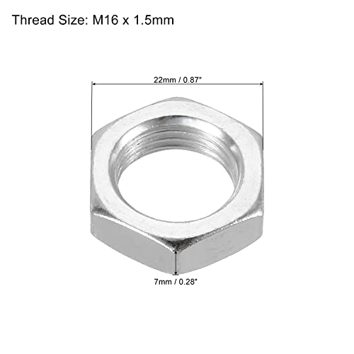PATIKIL M16 x 1.5 Steel Hex Nuts, 20 Pack Metric Thread Zinc Plated Finished Hardware Nuts Screw Bolt Fasteners 7mm Height - Image 2