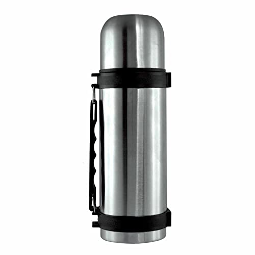 Sizi Portable Stainless Steel Insulated Vacuum Thermos Flask Large Drinking Water Bottle Leak Proof Unbreakable for Traveling, Hiking, Camping, with Handle Silver (1.2 L) (12003) - Image 2