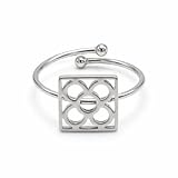 MAJALE - Anillos Mujer con Flor de Barcelona - Anillo Mujer Panot de Barcelona - Anillos acero inoxidable mujer Resistente e Hipoalergénico - Recuerdo Ideal - Diseñado en Barcelona (Plata)
