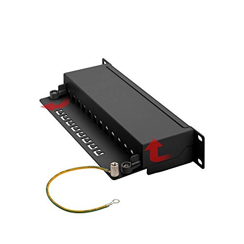 Goobay 93793 CAT 6 25.4cm Length Patch Panel, Black, 12 Port - Image 2