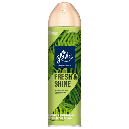 Aromatizantes De Ambiente, Drugstore Glade Aromatizante para Hogar en Aerosol Edición Limitada Fresh and Shine, Refresca y Elimina Olores de Forma Duradera, Con Notas de Eucalipto, Hierbas Frescas...