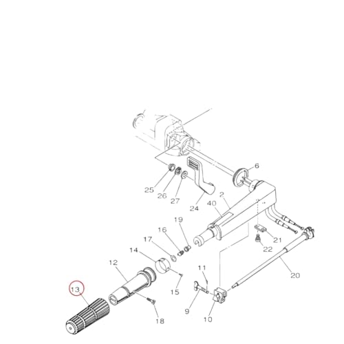 Manija de motor de goma para fueraborda 25-75HP reemplazo 6F6-42177-A0 duradero 2