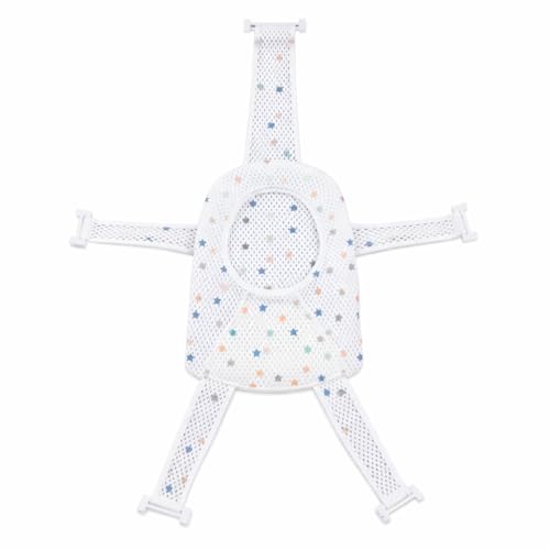 Image of Bath Seat Support, Five Corner Net Baby Bath Tub Seat Cushion Skid Proof Universal Breathable Mesh Soft Headrest Baby Net for Infant (Star)
