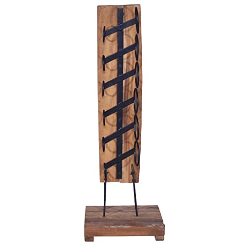 Soporte para 6 Botellas en Madera de Teca y Metal miniatura 2