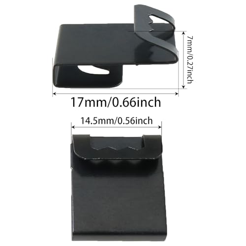 Image of Heyous 100PCS Photo Frame Clips Black Metal S Hook Back Plate Serrated Clip Photo Frame Hardware for Photo Frame and Canvases