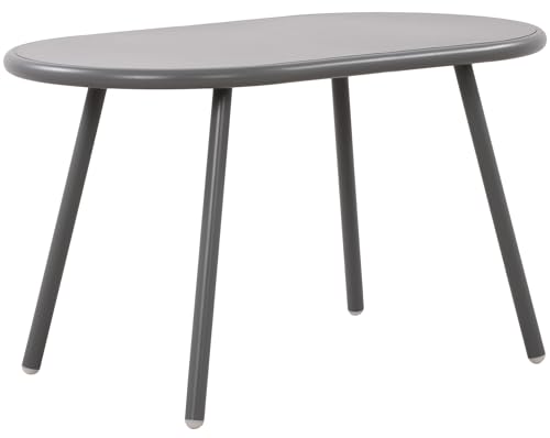 CLP Table Basse Velva I Table de Salon Ovale pour l'extérieur et l'intérieur I Table de Jardin résistante aux intempéries et aux UV, Couleur:Gris foncé