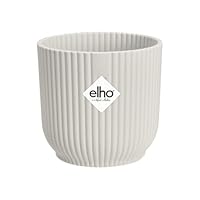 elho Vibes Fold Rund Mini 9 Pflanzentopf - Blumentopf für Innen - 100% recyceltes Plastik - Ø 9.3 x H 8.8 cm - Weiß/Seidenweiß