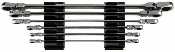 Long Flex Head 12-Point Ratcheting Box End Wrench Set with Modular Organizer, 6-Piece, 1/4-13/16 in., Mfr: WRB96300-A