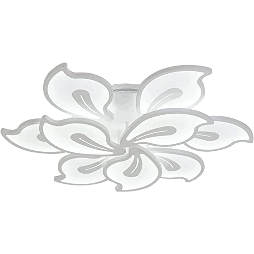 GYCS LED Dimmable Plafonnier Moderne Forme De Fleur Plafonnier Plafonnier Acrylique Abat-Jour Lustre Luminaire pour Chambre Cuisine Salon, 9 Têtes, 35.43x35.43x4.7 in, 108W Cover