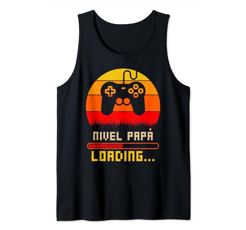 Nivel Papá Loading, Futuro Papá Retro Gaming Camiseta sin Mangas