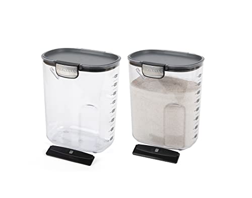 Progressive International ProKeeper+ Clear Plastic Airtight Food Baker's Kitchen Storage Organization Container Canister Set with Magnetic Accessories, 2- Piece Set (Flour 4-Quart) by Progressive - Used condition - US$47.35