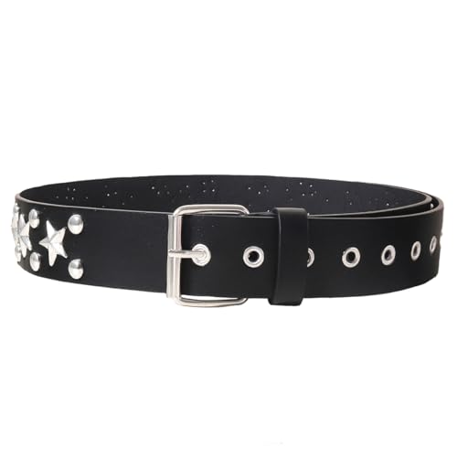Studded Belts Women Y2K Belt Star Belts Black Girl Ladies Spike Stud Punk Belt for Dresses Jeans3