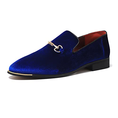 Image of FLQL Men's Luxury Penny Loafer Slip-On Velvet Shoes Party Dancing Shoes Suede Wedding Shoes Plus Size 7-13
