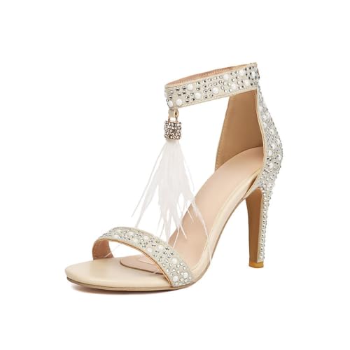 Chaussures mariage brides cheville avec plumes pour sublimer votre robe de fête