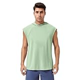 KALUNYA Men Training Shirt Men Compression Shirt Men Collarless Shirt Men Gym Shirt Men Running Shirt Men Base Shirt Men Breathable Muscle Shirt H-Green L