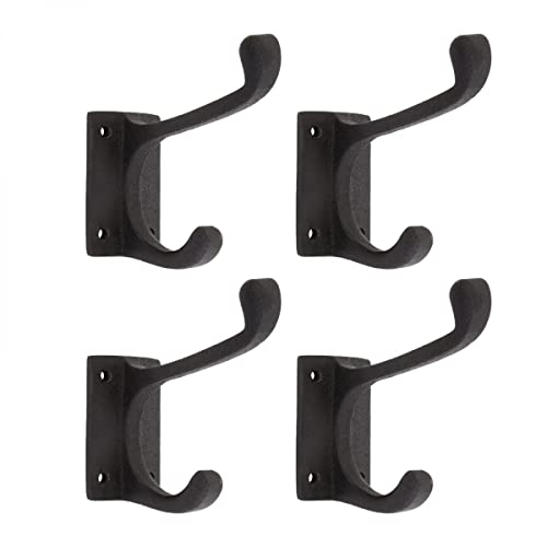 Renovator's Supply Black Wrought Iron Double Coat Robe Hooks 4