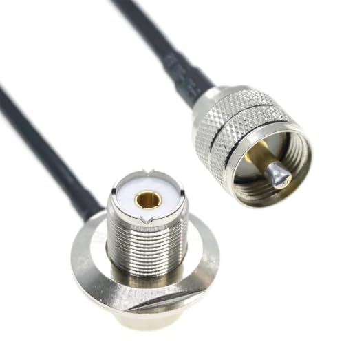 Cable coaxial RG58 de 5 metros y 50 ohm con conectores macho y hembra en ángulo recto 8
