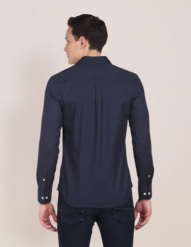 Image of U.S. Polo ASSN. Men's Solid Spread Collar Premium Cotton Dobby Tailored Fit Shirt