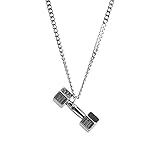 K-POP Dumbbell Pendant Chain Necklace for Men Women Punk Hip Hop Fitness Gym Barbell Crossfit Adjustable Stainless Steel Necklace Sports Weightlifters Couple Necklace Boyfriend Girlfriend Son Xmas