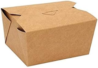50 Pcs + 5 Extra - Takeaway Food Boxes No.1 [ 26oz,750ml] Biodegradable Brown Food Boxes - Takeaway Boxes Cardboard - Disposable Lunch Box, Cardboard takeaway boxes for Party Leftovers, Cakes, Gifts