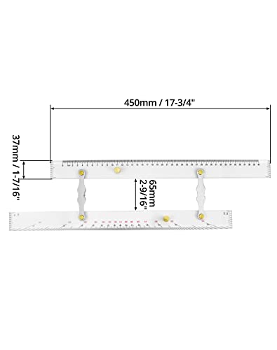 QWORK Régua Paralela Marinha Com Escalas Claras, Pontos De Mapeamento Para Puxar A Régua Paralela 45