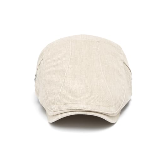 Image of Quanhaigou Unisex Denim Newsboy Hats Flat Ivy Gatsby Cabbie Driving Berets Hat Cotton Dad Cap for Men Women