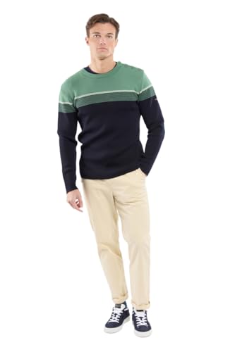 Pull-over tricot bicolore style marin vêtement chaud homme