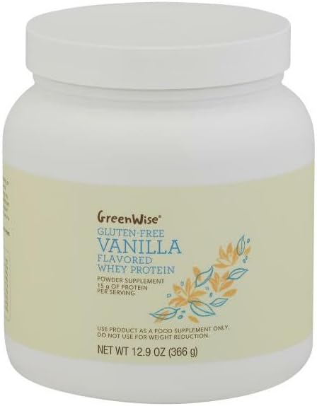 Green-Wise Gluten Free Vanilla Flavor Whey Protein | 11.7 oz (366g)