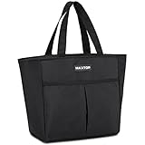 MAXTOP Lunch Bags for Women,Insulated Thermal Lunch Tote Bag,Lunch Box with Front Pocket for Office Work Picnic Shopping (Black, Small)