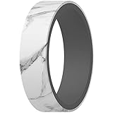 ThunderFit Anillos de boda de silicona para hombre y mujer, reversibles, 6 mm de ancho, 2 mm de grosor (gris-mármol, tamaño 6,5 – 7 (17,3 mm)