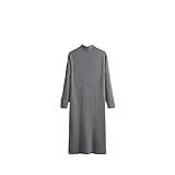 DBFBDTU Damenpullover, Langes Kleid, Gerades Strickkleid, Warm, Rollkragen, Maxikleid, Weihnachtsfeier gray9 One Size