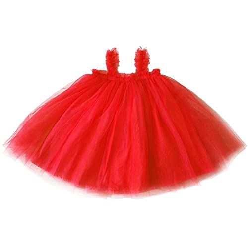 Image of Ugitopi Baby Girls Toddler Tutu Dress Sleeveless Princess Infant Tulle Sundress Size 9-36 Months (B-Red, 90)