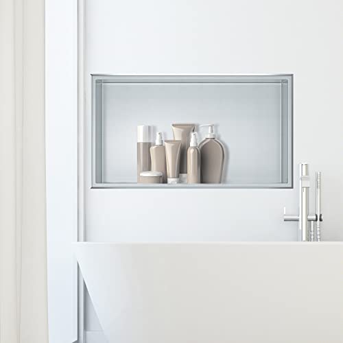 Suntage Recessed Shower Niche Insert Stainless Steel, Square Shower Niche, Shampoo Niche Needs No Tiling, Shower Insert Wall Niche For Shower Bathroom Storage, 24" X 12", Brushed #TOP4
