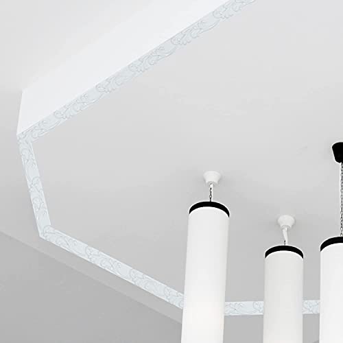Yuzzy Flexible Molding Trim Self Adhesive, 16.4 Feet X 1 Inch Feet Peel And Stick Crown Molding Wall Trim, Ceiling Molding For Wardrobe, Door, Furniture, Home Decor(White) #TOP4