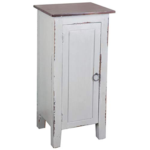 Sunset Trading Shabby Chic Cottage Accent Cabinet Antique gray with old java top