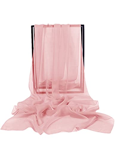bridesmay Damska apaszka letnia szal odświętna etola na suknię wieczorową wesele szyfon, jedwabny szalik, A-blush, 200*75cm